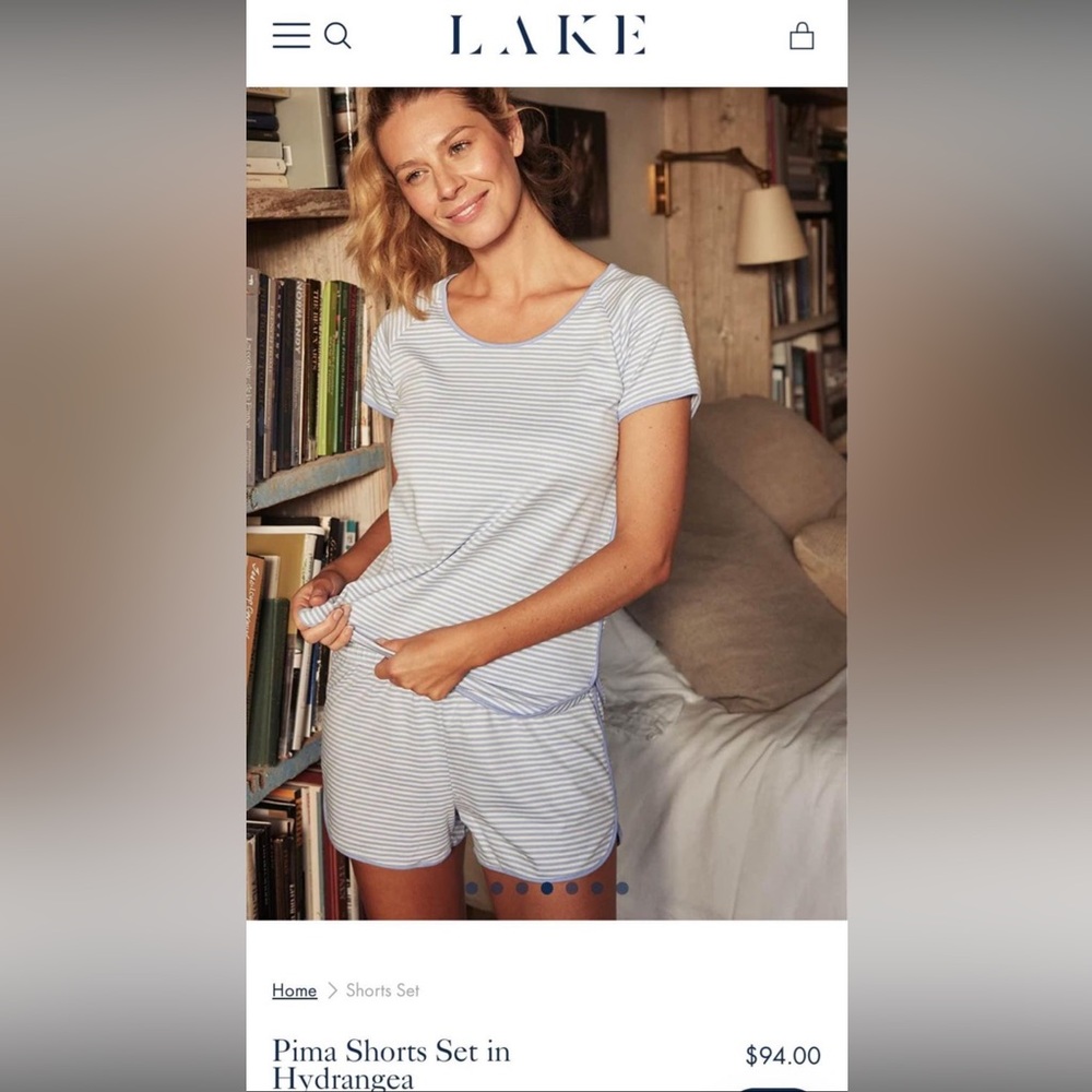 Lake Pajama Pima set in hydrangea NWOT